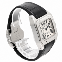 Cartier Santos 100 Medium W20073X8 White Dial Watch